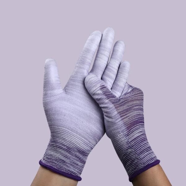 6 Pairs Colorful Gardening Gloves For Women And Men Coated Finger Gloves PU Nylon Garden Gloves Outdoor Protective Work Gloves for Winter, (Color Random) - Image 4