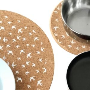 Large Cork Circular Placemats Set Of 4 Handmade Natural Eco Friendly With A Diameter Of 14 inches. Heat Resistant Placemats Can be Used as Hot Pads or Cork Trivets. Non Slip Placemats. FREE SHIPPING!