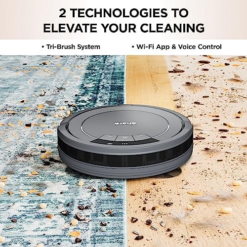 Shark AV753 ION Robot Vacuum, Tri-Brush System, Wifi Connected, 120 Min Runtime, Works with Alexa, Multi Surface Cleaning, Grey - Image 3