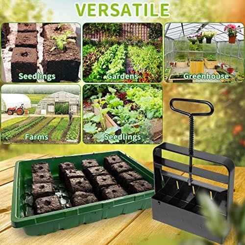 Mini Soil Blocker Manul 4 PCS 2 inch Soil Block Iron Maker with 3-in-1 Soil Tester for Home, Garden, Lawn, Farm, Indoor and Outdoor Use, Promote Plants Healthy Growth - Image 8