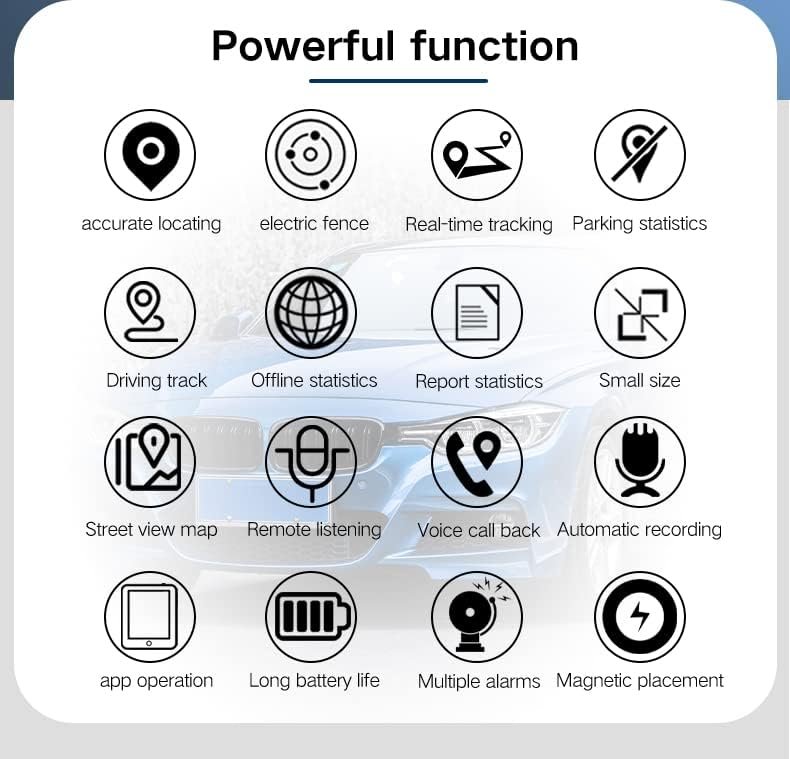 GPS Strong Magnetic Car Vehicle Tracking Anti-Lost Tracker, Multi-Function GPS Mini Locator, Monitoring, Automatic Recording/Voice Activated Callback with App, for Vehicles - Image 6