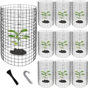 10 Packs Wire Plant Protector from Animals - 20" H X 12" D Metal Mesh Plant Cage Covers - Sturdy Garden Bunny Barricades Chicken Wire Cloche for Plants Shrubs Vegetables Flowers