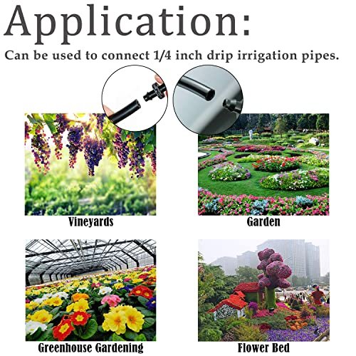 340PCS 1/4" Drip Irrigation Kit Barbed Connectors, Straight Barb, Tee, Single Barb, End Plug, Elbow, 4 Way Coupling Irrigation Fittings for Garden Lawn Flower Pot Q-K1-042-BOX - Image 4
