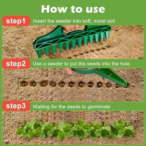12 Holes Seed-in Soil Digger Planter - Garden Seed Spacer with Adjustable Seeds Dispenser for Planting Seeds and Bulbs(4 PCS) - Image 4