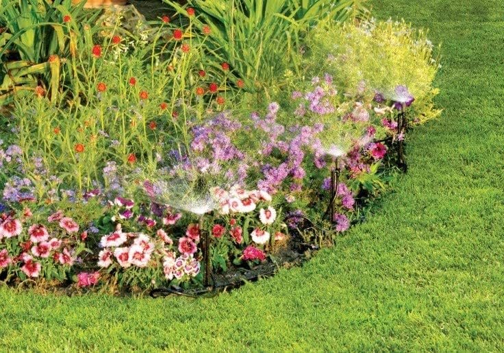 Lily's Home Above Ground Sprinkler System. DIY Irrigation System for Raised Garden Bed, Grass, Shrubs, Flowers, Vegetables. 6 Micro Sprinklers Set Connecting Directly to Your Garden Hose - Image 4