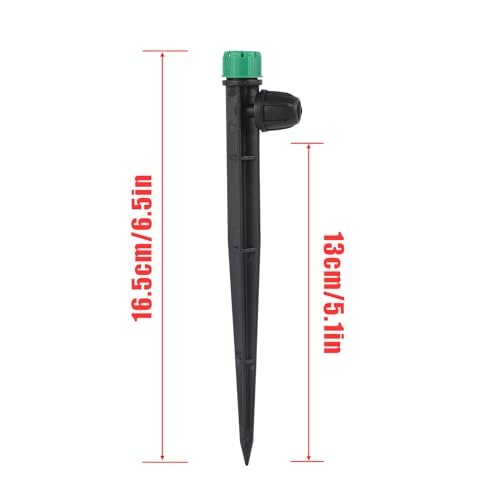 50Pcs 6.5" Drip Irrigation Emitters with Stake for 1/4" Drip Irrigation Tubing Easy Install Adjustable 360 Degree Water Flow Drippers with Lock Barbed for Garden Patio Lawn(50Pcs Drippers) - Image 2