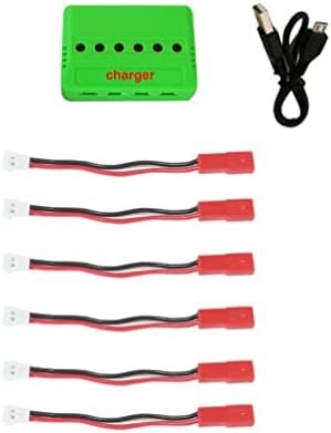 6 in 1 Max 2.5A Current Input 3.7V Lipo Battery Fast Charger for Drone Charger with JST/SM/2.0 Port Cables (Charger with JST Cable)
