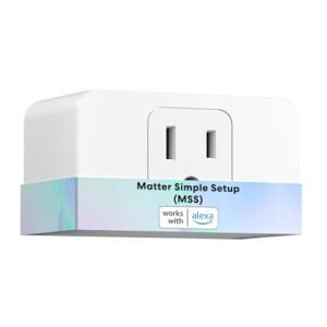 meross Matter Smart Plug with Energy Monitoring, MSS Easy Setup, 15A/1800W, Complete Privacy, Support Apple Home, Alexa, Google Home with Schedule Timer, App & Voice Control, 2.4G Wi-Fi Only (1 Pack)