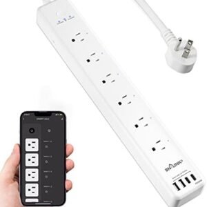 BN-LINK Smart Power Strip Compatible with Alexa Google Home, Smart Plug WiFi Outlets Surge Protector with 4 USB 6 Charging Port Multi Plug Extender,15A