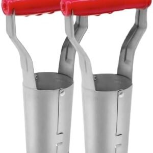 2pcs Bulb Planter Tools Set, Bend Free Stainless Steel Soil Release Tool with 4 Inches Depth Mark for Planting, Digging, Tulips, Daffodils, Dahlias