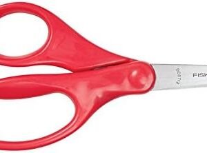 Fiskars 5" Pointed-Tip Scissors for Kids 4-7 - Scissors for School or Crafting - Back to School Supplies - Red, 1 Count (Pack of 1)