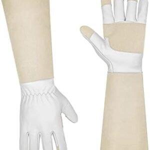 HLDD HANDLANDY Long Sleeve Leather Gardening Gloves,Rose Pruning Floral Gauntlet Garden Gloves For Women and Men