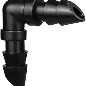 70 Pack Drip Irrigation Barbed Elbow Fittings,Barbed Connector Fits Universal 1/4" Drip Tubing, 90 Degree Drip Line Corner for Drip or Sprinkler System