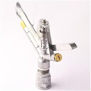 Garden Lawn Sprinkler Irrigation System Durable G 1 Inch Female Thread Garden Double Nozzle Metal Impact Sprinkler Head 360 Degree Automatic Rotating Sprinkler Irrigation