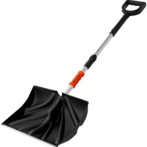 Snow Shovel for Driveway Car Home Garage - Portable Folding Snow Shovel with Retractable Ergonomical Handle and Large Capacity for Snow Removal - Heavy Duty Metal Collapsible Shovel Removal