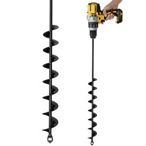 Auger Drill Bit for Planting – 2 x 32 Inch - No Squat Garden Spiral Hole Drill Planter for Bulb Planting, Bedding Plants, Umbrella Holes - 3/8 Inch Hex Drive Drill