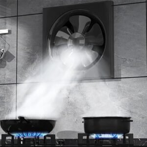 ICEMOB Shutter Exhaust Fan,Black Extractor Fan Bathroom with Automatic Check Valve,Sealed Motor,for Greenhouses,Shop,Home,Kitchen,Office,Garage Ventilation,12 inches