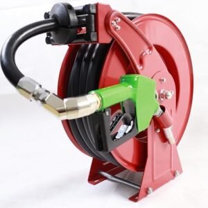 Fuel Hose Reel,3/4"X50'Retractable Ratchet Spring Driven Diesel Hose Reel for Farm Industrial Ship Vehicle Tank,360 Rotating Fuel Hose Swivel,AUTO Fuel Nozzle,300 PSI,1"NPT Inlet,3/4" outlet