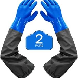 Chemical Resistant Gloves Long Rubber Gloves Long Waterproof Gloves and Heavy Duty Waterproof Gloves for Chemical Acid Work