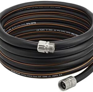 Giraffe Tools Garden Hose 25 ft, 5/8" Rubber Water Hose with Custom Length, Heavy Duty, No Kink, Flexible Gardening Hose with Male to Female Fittings for Garden & Yard