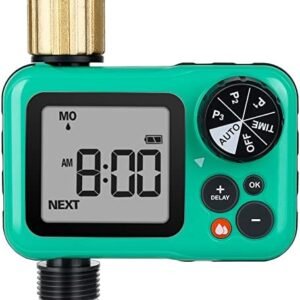 RESTMO Sprinkler Timer with Dual Modes, Interval & 7-Day Programmable Water Timer, Garden Hose Timer with 3 Separate Programs and Pure Brass Inlet, Automatically Water Lawn and Control Drip Irrigation