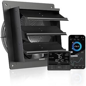 AC Infinity AIRLIFT T10, Shutter Exhaust Fan 10-Inch with Temperature Humidity Controller – Wall Mount Ventilation and Cooling with WiFi Integrated App Control for Sheds, Attics, Workshops