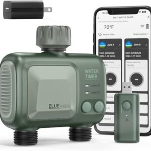 Sprinkler Timer WiFi Hose Timer, Water Timer for Garden Hose, 2 Outlets Smart Water Valve, Irrigation Timer Suitable for for Outdoor Watering & Garden