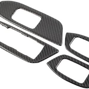 SIKUAI 4PCS Door Window Control Lift Switch Button Panel Trim Cover Window Shift Carbon Fiber Interior Accessories for Chevrolet Equinox 2018-2021, LHD