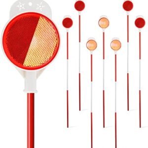 Driveway Markers, Double Side Driveway Reflectors Markers for Snow, 53 inch Reflective Snow Stakes for Driveway Entrance, High Visibility Safety Poles for Snow Plow, Pack of 8