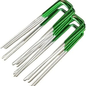 20pcs Artificial Fake Grass Staples Turf Lawn U-Shape Pins Metal Galvanised Garden Weed Fixing Pegs Plant Support 150mm