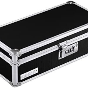 Vaultz Locking Medicine Storage Box with Combination Lock, 3.75" x 11.88" x 5.25", Black (VZ03480)