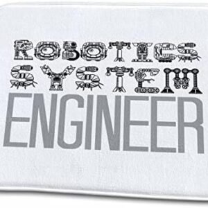 3dRose Robotics System Engineer Funny Decorative Text on... - Bathroom Bath Rug Mats (rug-337728-1)