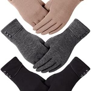 3 Pairs Winter Gloves for Women Cold Weather Girls With Touch Screen Fingers Warm Thick Texting Bulk Wholesale
