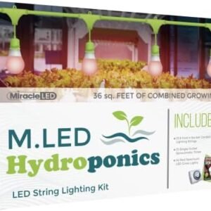 Miracle LED Hydroponics LED Indoor Grow Light Kit - Includes 4 Absolute Daylight Red Spectrum 100W Replacement Grow Light Bulbs & 1 4-Socket Corded Fixture with SproutMatic Grow Light Timer