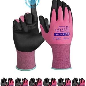Work Gloves Women men Microfoam Nitrile Coated Gloves 3/6/12/24 Pairs, Seamless Knit Grip Touchscreen Gardening Gloves