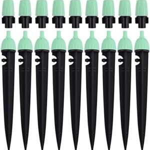 Kalolary Micro Spray Irrigation Drippers, 20PCS Adjustable 360 Degree Water Flow Sprinklers 2 in1 Dripper for Drip Watering System (Green)