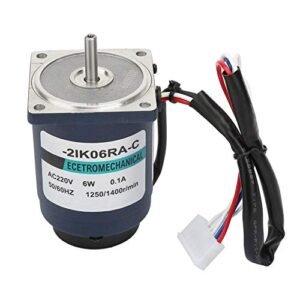 Motor, AC 220V 6W 0.1A Speed Control Motor Single Phase Asynchronous Motor for Transport Machinery, Packaging Machinery, etc, 1250/1400r/min