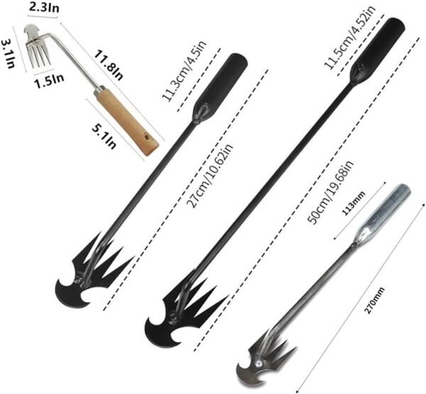 Gardening Hand Weeder Tools, 2024 Upgrade Weed Removal Tool Weeding Artifact Uprooting Weeding Tool 4 Teethes Dual Purpose Manual Multifunctional Weeders Tool for Garden Weeding Tools - Image 2