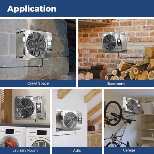 ALORAIR 780 CFM Crawl Space Ventilator Fan, IP55 Rated Basement Exhaust Fan with Temperature Humidity Controller, Timing Cycle, Speed Control, Built-in Freeze Protection Thermostat, ETL - Image 7