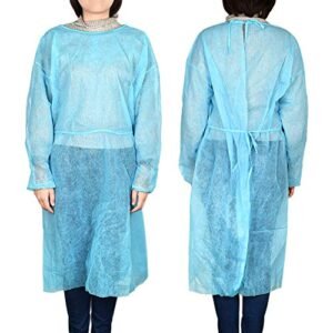 30 Packs Universal Isolation Gown with Elastic Wrists, Adults Disposable Gown Coverall, Indoor Outdoor Safety Personal Coveralls, Hospital Ward Siamese Isolation Protective Clothing Breathable Suit