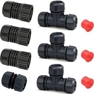 Eden DIY Garden Hose and Faucet Connector - 10-Piece Set (Model#99910), Red, Black