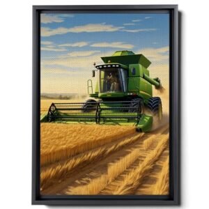 Harvester Tractor Watercolor, Farm Tractor Boys Wall Art Tractor Farming, Abstract Canvas Art, Canvas Prints