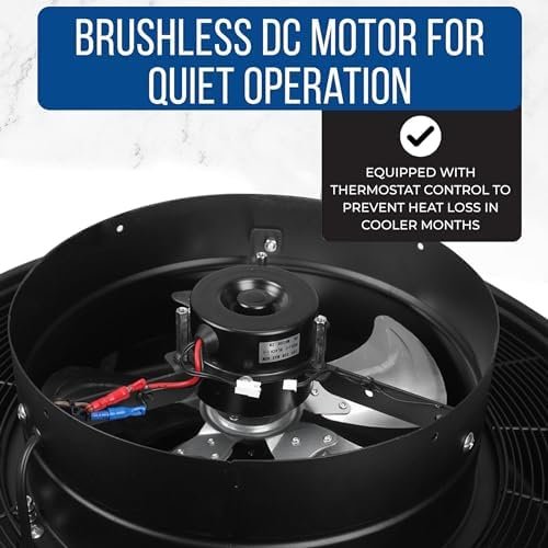 Solar Attic Fan, 35 W 14", 1200 CFM Large Air Flow Solar Roof Vent Fan, Low Noise and Weatherproof with 110V Smart Adapter, Ideal for Home, Greenhouse, Garage, Shop, RV, Workshop etc. - Image 5