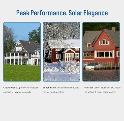 Solar Attic Fan, 35 W 14", 1200 CFM Large Air Flow Solar Roof Vent Fan, Low Noise and Weatherproof with 110V Smart Adapter, Ideal for Home, Greenhouse, Garage, Shop, RV, Workshop etc. - Image 8