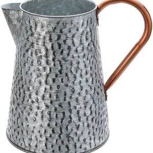 Metal Galvanized Decorative Watering Can Metal Flower Milk Jug Vase Pitcher Holder for Indoor Outdoor Plants