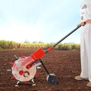 Hand Push Seed Spreader with 6*Nozzles, Garden Seeder for Slopes, Terraces, Rice Planting Fields, Seeding Quantity1-2 Seeds, Iron, ABS