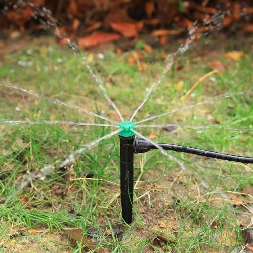 50Pcs 6.5" Drip Irrigation Emitters with Stake for 1/4" Drip Irrigation Tubing Easy Install Adjustable 360 Degree Water Flow Drippers with Lock Barbed for Garden Patio Lawn(50Pcs Drippers) - Image 6