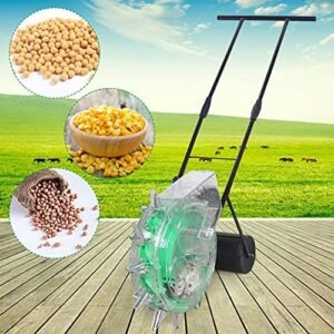 Seeder Hand-Push Wheat Seeder,Manual Seeder,Metal Precision Garden Seeder for Soy Peanut Corn Carousel 12 Nozzles, 13.5cm/5.31 in Spacing