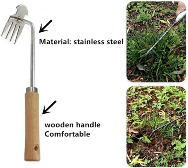 Gardening Hand Weeder Tools, 2024 Upgrade Weed Removal Tool Weeding Artifact Uprooting Weeding Tool 4 Teethes Dual Purpose Manual Multifunctional Weeders Tool for Garden Weeding Tools - Image 4