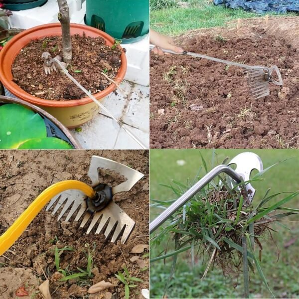 Gardening Hand Weeder Tools, 2024 Upgrade Weed Removal Tool Weeding Artifact Uprooting Weeding Tool 4 Teethes Dual Purpose Manual Multifunctional Weeders Tool for Garden Weeding Tools - Image 5